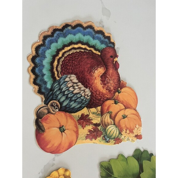 Vintage EUREKA Autumn Thanksgiving Turkey Die-Cut Classroom Decoration Set of 7 - Picture 8 of 8